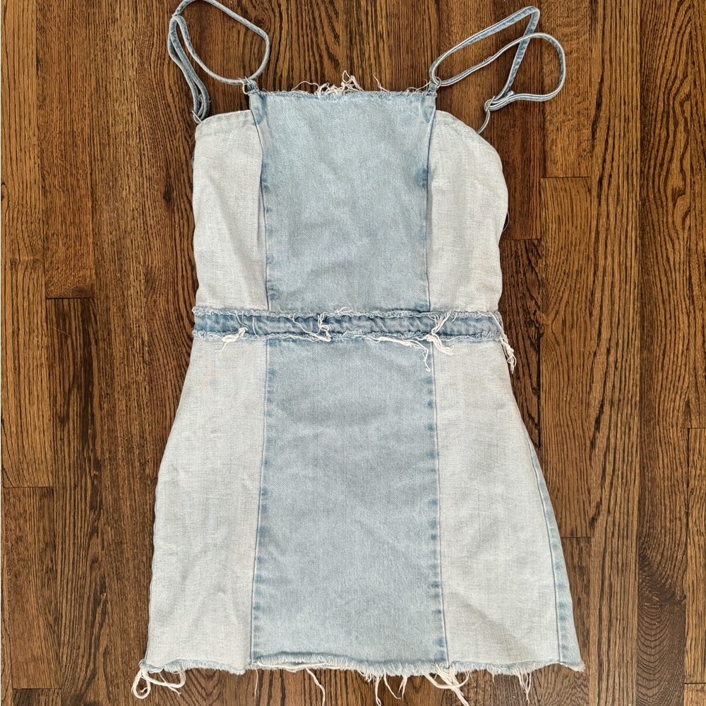 Zara Light Blue Denim Mini Dress